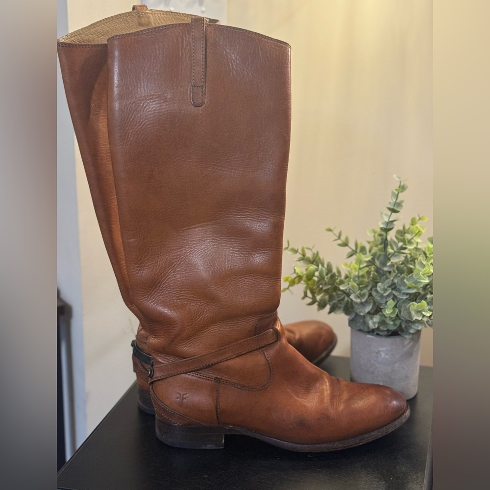 Frye Lindsay Plate Tall Leather Heeled Boots